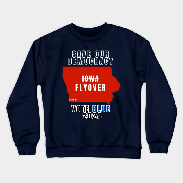 Save Our Democracy... Vote Blue 2024 Crewneck Sweatshirt by Doodle and Things